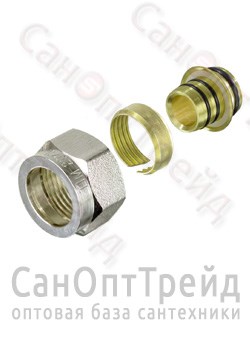 Фитинг коллекторный для металлополимерной трубы 20 (2.0) x 3/4" (евроконус) TiM - фото 25409