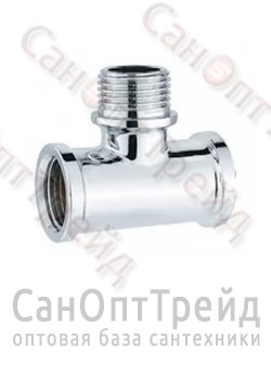 Тройник 1/2"х1/2"х1/2" ВР/НР/ВР хром ТiМ 20123691 - фото 26666