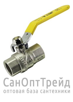 Кран шаровой ГАЗ усиленный никелированный ручка 1" ВР/ВР полнопроходной TiM - фото 26781