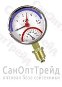 Термоманометр 1/2" вертикальный (радиальный) 10 бар T=120°C 80мм TiM
