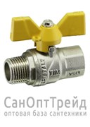 Кран шаровой ГАЗ усиленный никелированный бабочка 1" ВР/НР полнопроходной TiM